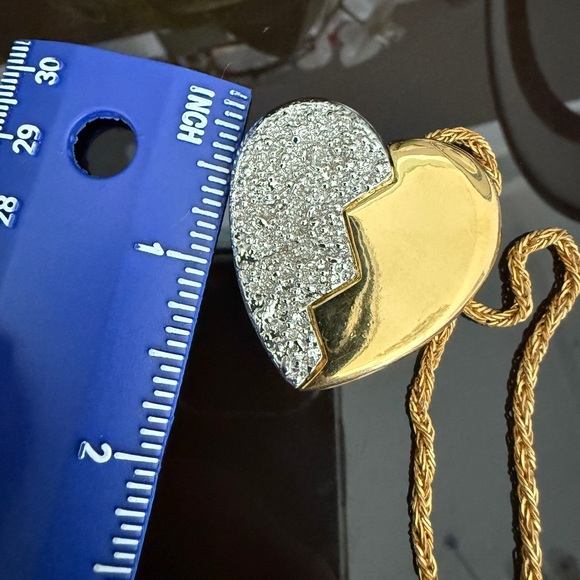 LOT 2033 18K gold plated Yves Saint Laurent vintage two tone necklace - Picture 6 of 8